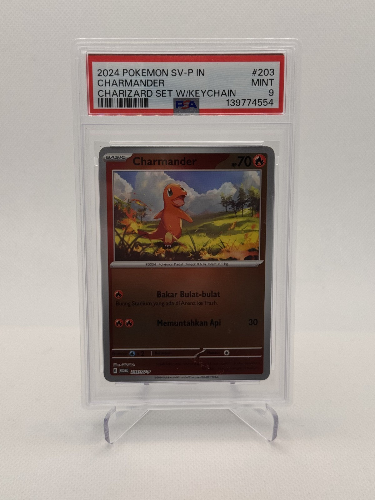 Charmander Special Pokemon TCG Indonesia  Promo Reverse Holo 203/SV-P PSA 9