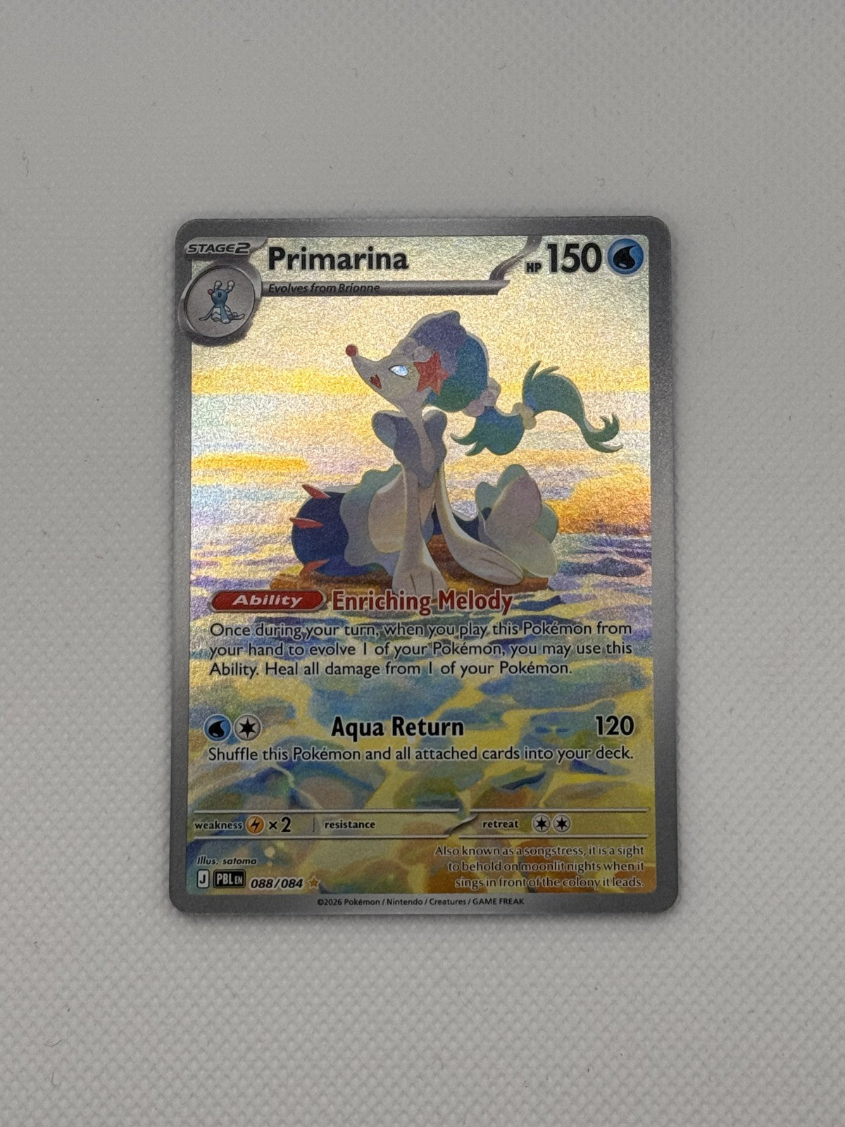 Primarina Pitch Black Illustration Rare 088/084