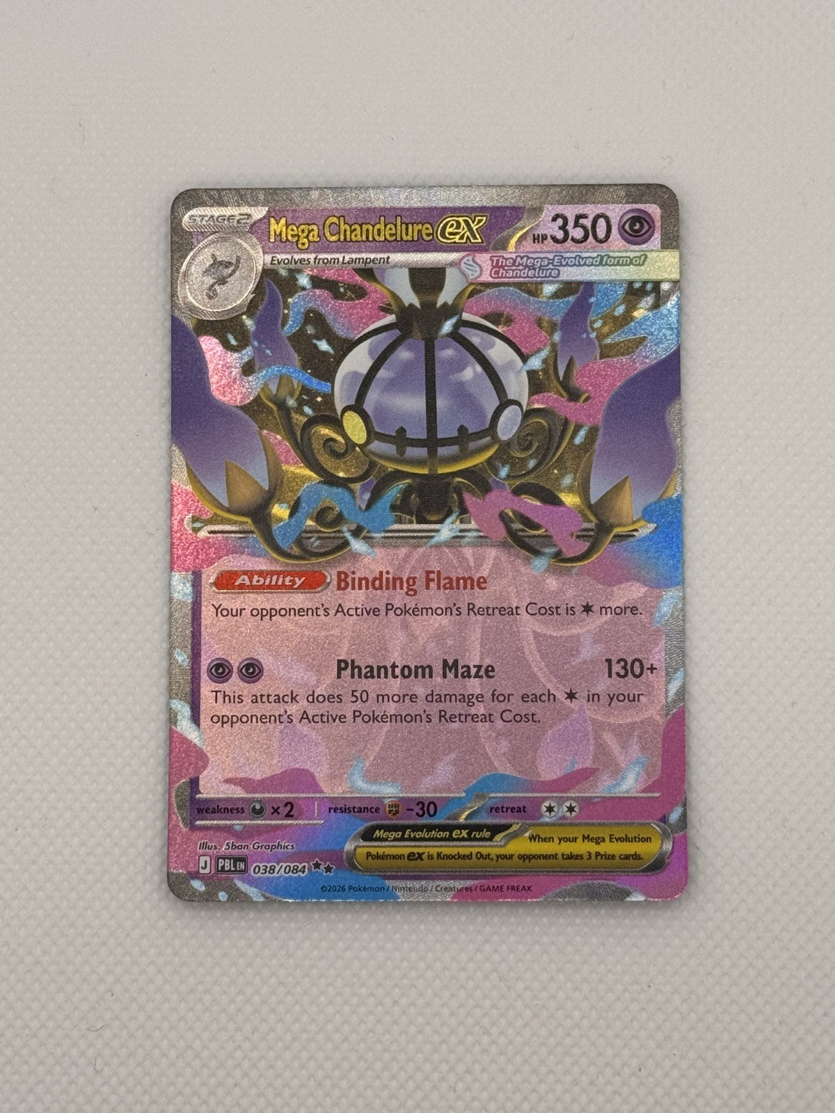 Mega Chandelure ex Pitch Black Double Rare 038/084