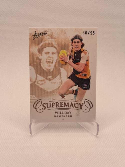 2024 AFL Select Supremacy Base Gold Will Day Hawthorn No.84 #30/95