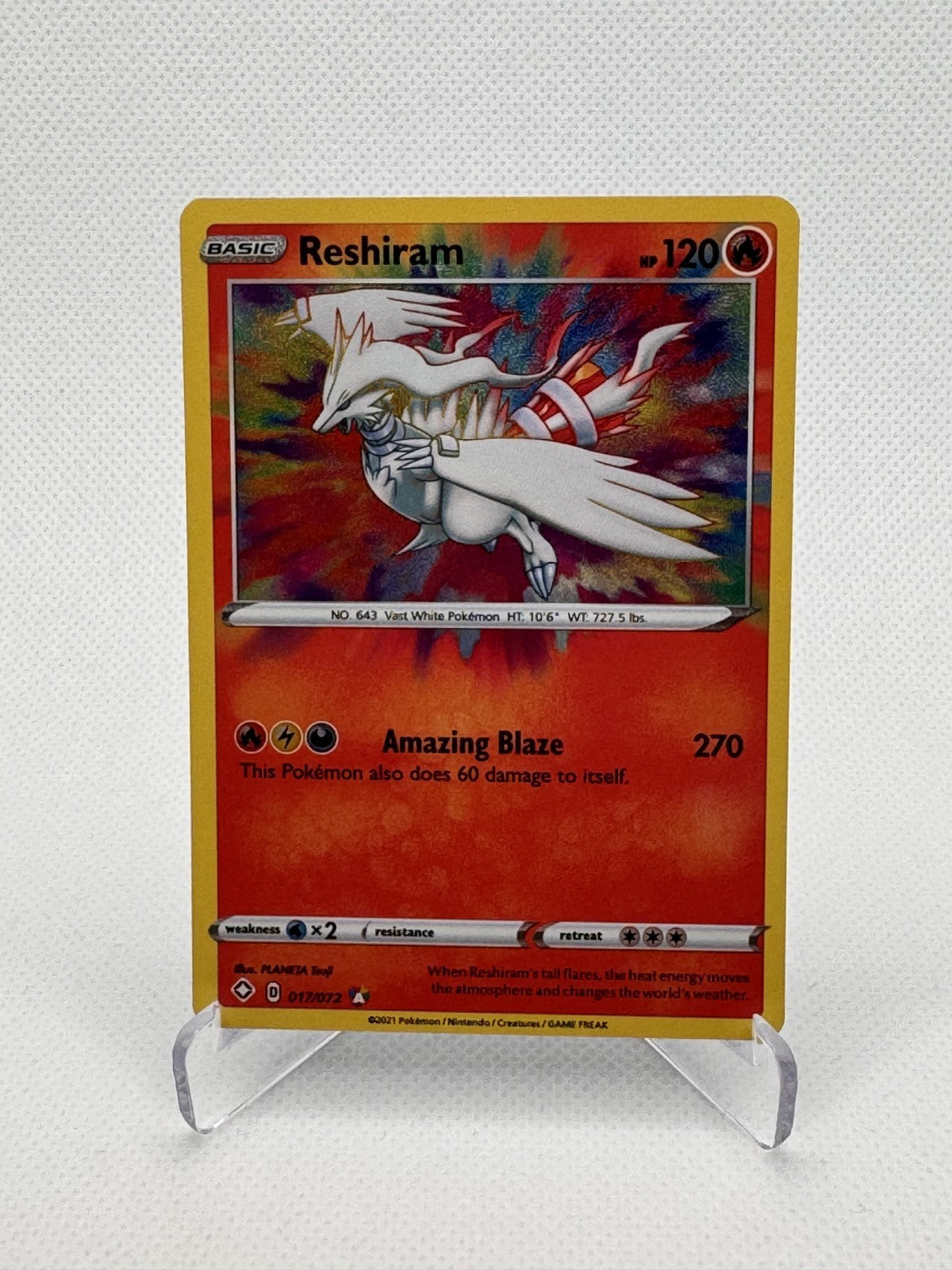 Reshiram Shining Fates Amazing Rare 017/072