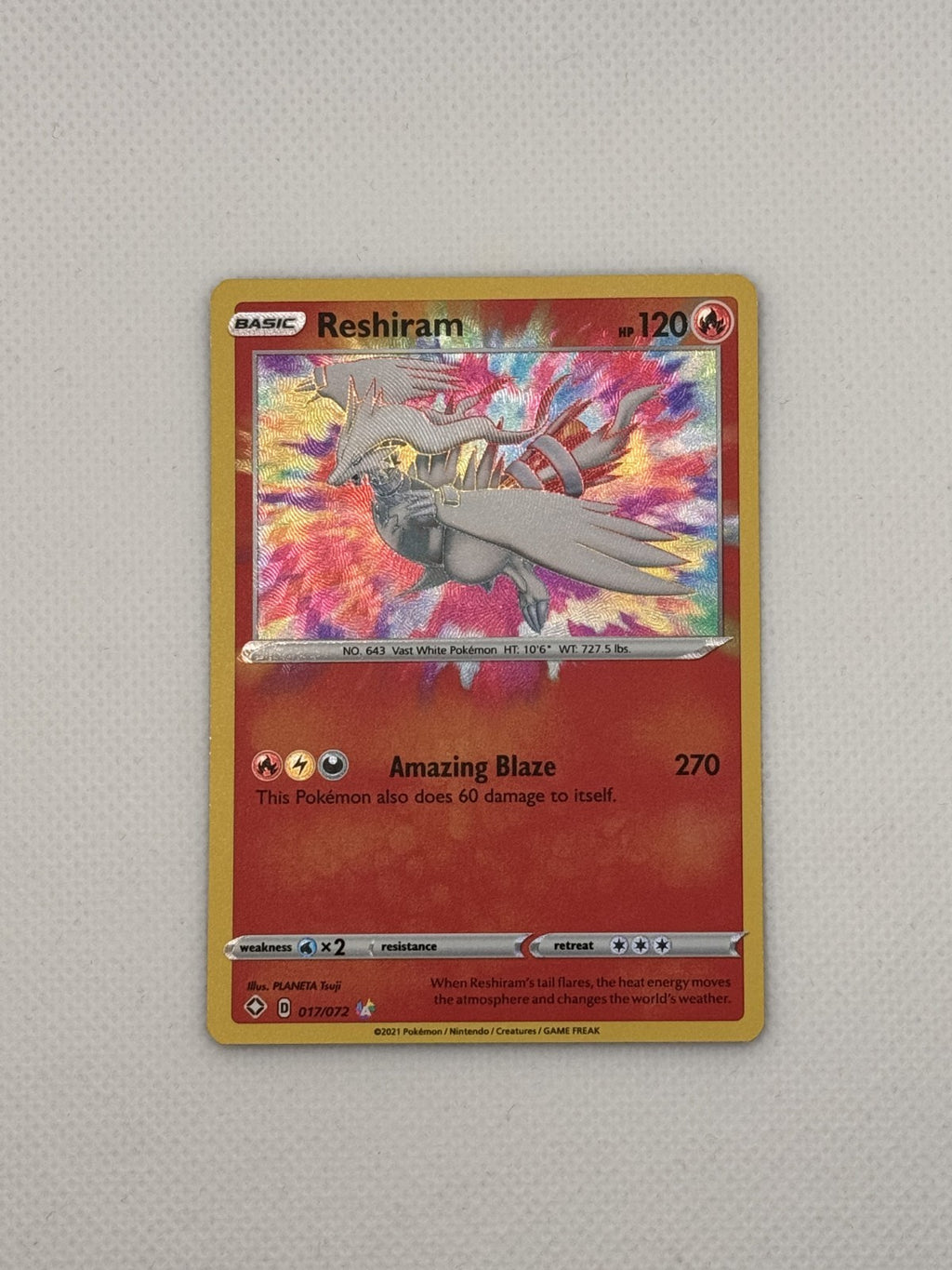 Reshiram Shining Fates Amazing Rare 017/072