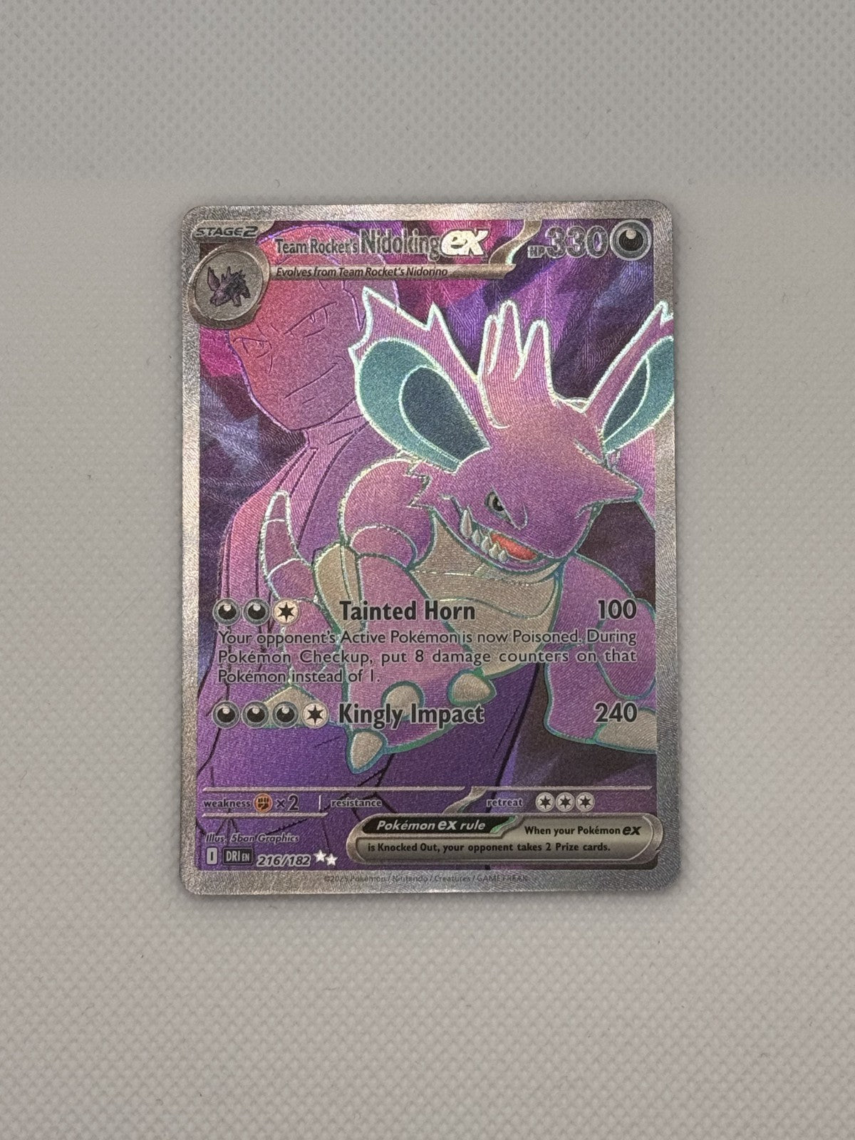 Team Rocket's Nidoking ex Destined Rivals Ultra Rare 216/182